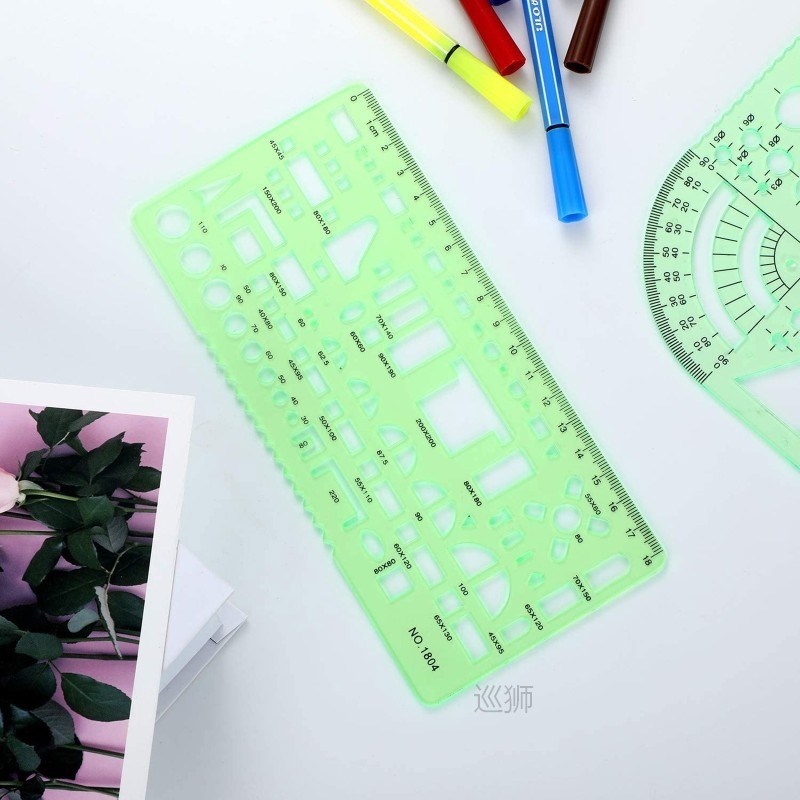 6 Pcs Architect Multi Purpose Drawing Template Set House Pla