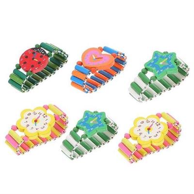 Watch Toy Kids Toys Wooden Mini Cartoon Decor Wristwatch