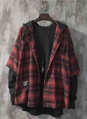 2022 New Fashion Autumn Hooded Collar Plaid itching Sweats