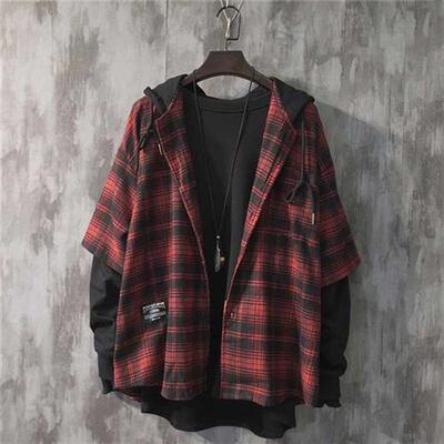 2022 New Fashion Autumn Hooded Collar Plaid itching Sweats