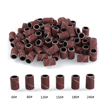 100Pcs Sanding Bands Electric Nail Drill Bit Accessories UV