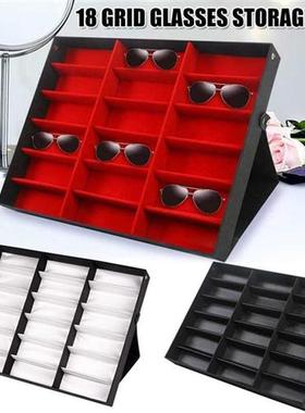 18 Grids Eyeglass Sunglasses Glasses Storage Display Box Ho