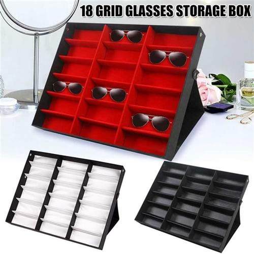 18 Grids Eyeglass Sunglasses Glasses Storage Display Box Ho