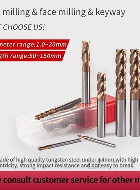 HRC60 4 Flutes End Mill 1mm-20mm Tungsten Steel Straight Sha