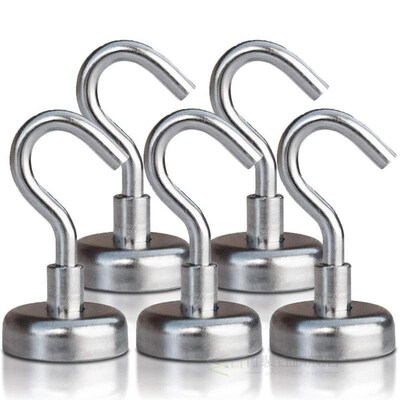 *5pcs Magnetic Hooks Powerful Hook Magnet Holder 10kg Suctio