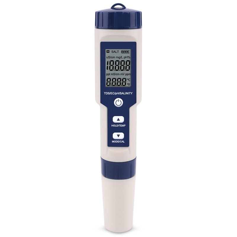 Professional Digital Water Tester 5 In 1 PH/TDS/EC/Salinity/