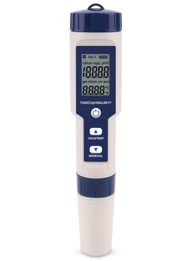 Professional Digital Water Tester 5 In 1 PH/TDS/EC/Salinity/