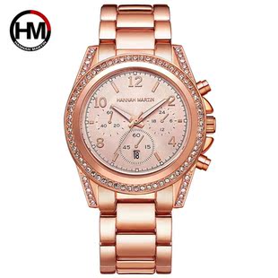 Women's business diamond wristwatch quartz steel str