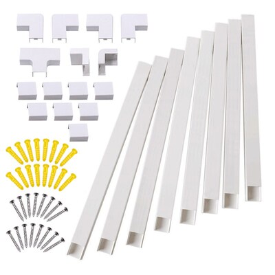 8pcs PVC Cord Duct Cover Wire Managet Cable Raceway Househol