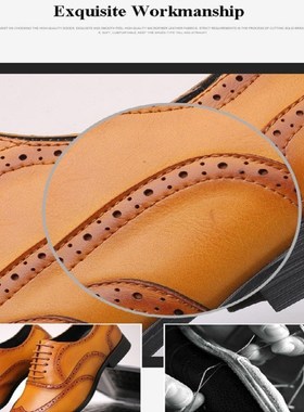 Merkmak Retro Bullock Design Men Business Formal Shoes Clas