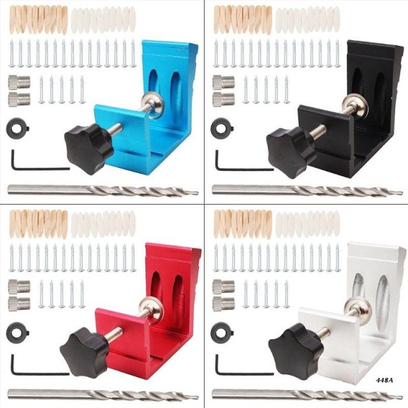 46 Pcs Oblique Hole Locator Pocket Hole Drill Guide Dowel Ji