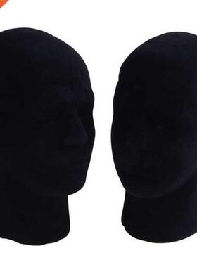 Polystyrene Black Foam Men Model Mannequin Head Dummy Stand
