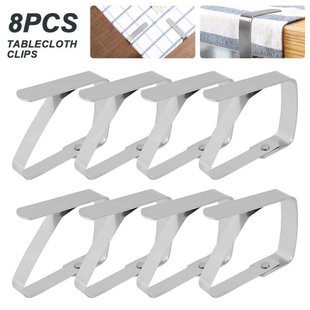 8 Pcs Stainless Steel Table Cloth Clip Holder Cloth Clamps W