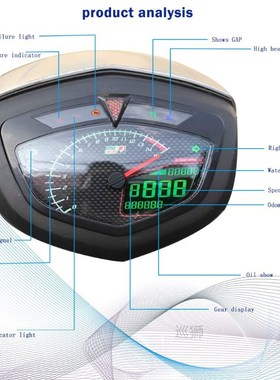 7 Colors Motorcycle Tachometer Digital Odometer Speedometer