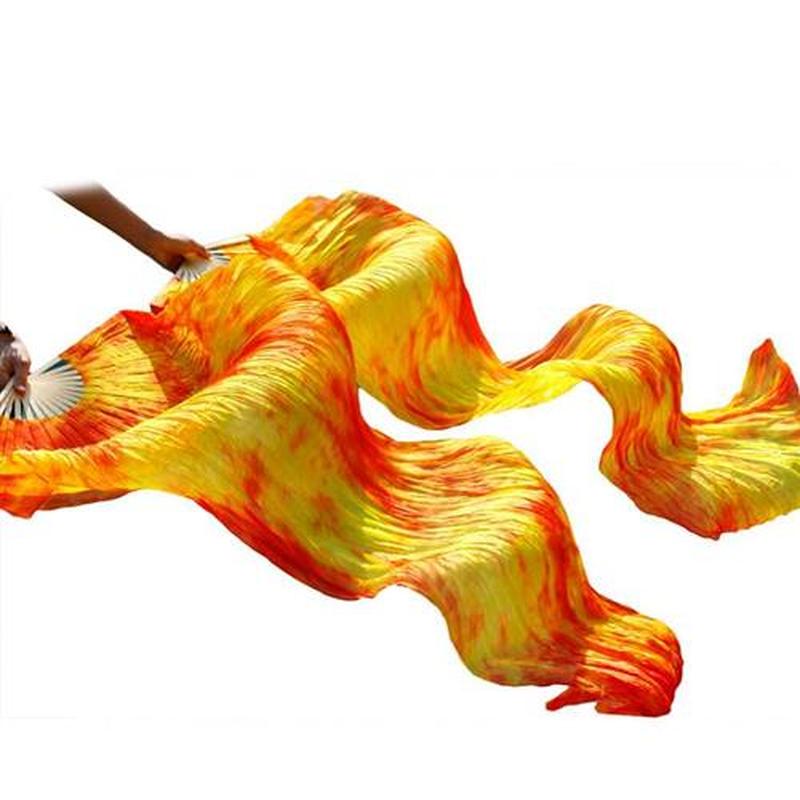 Wholesale 1 Pair 100% Real Silk Belly Dance Silk Veil Fans C