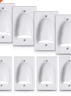 8 Pcs Single Gang Bundled Cable Wall Plate Recessed Internal