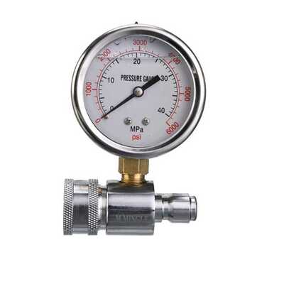 高压清洗机洗车机压力表套件3/8快速连接6000psi