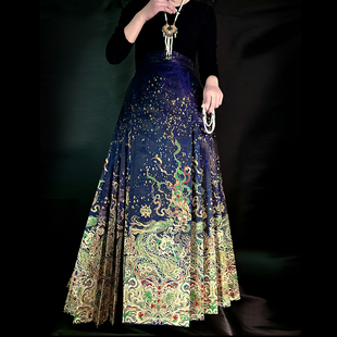 花落尘原创 龙煌飞天 重工刺绣织金仿妆花马面裙日常新中式汉服裙