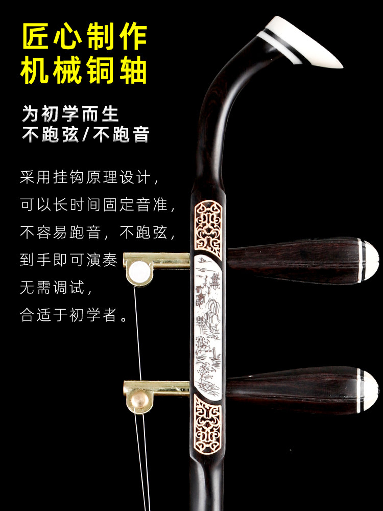 二胡乐器红木成人演奏专业紫檀木儿童初学者入门黑檀木厂家直