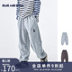 青少年松紧潮酷休闲长裤 宽松运动裤 男大童束脚卫裤 蓝汽水2026春季