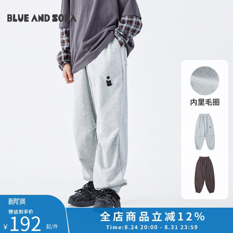 蓝汽水26秋新品中大男童束脚卫裤青少年设计感潮酷休闲运动长裤