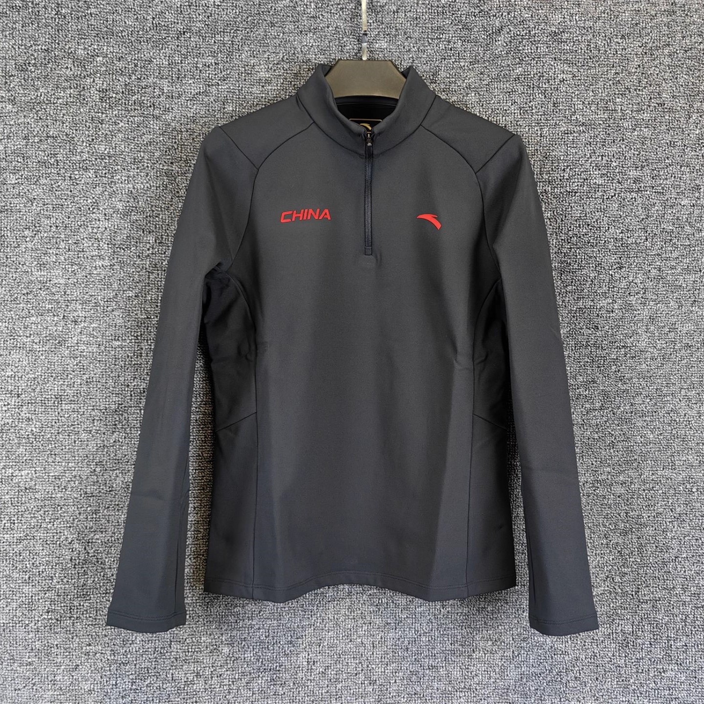 安踏卫衣女2025冬季新款易打理薄绒半开襟翻领长袖上衣162547401N