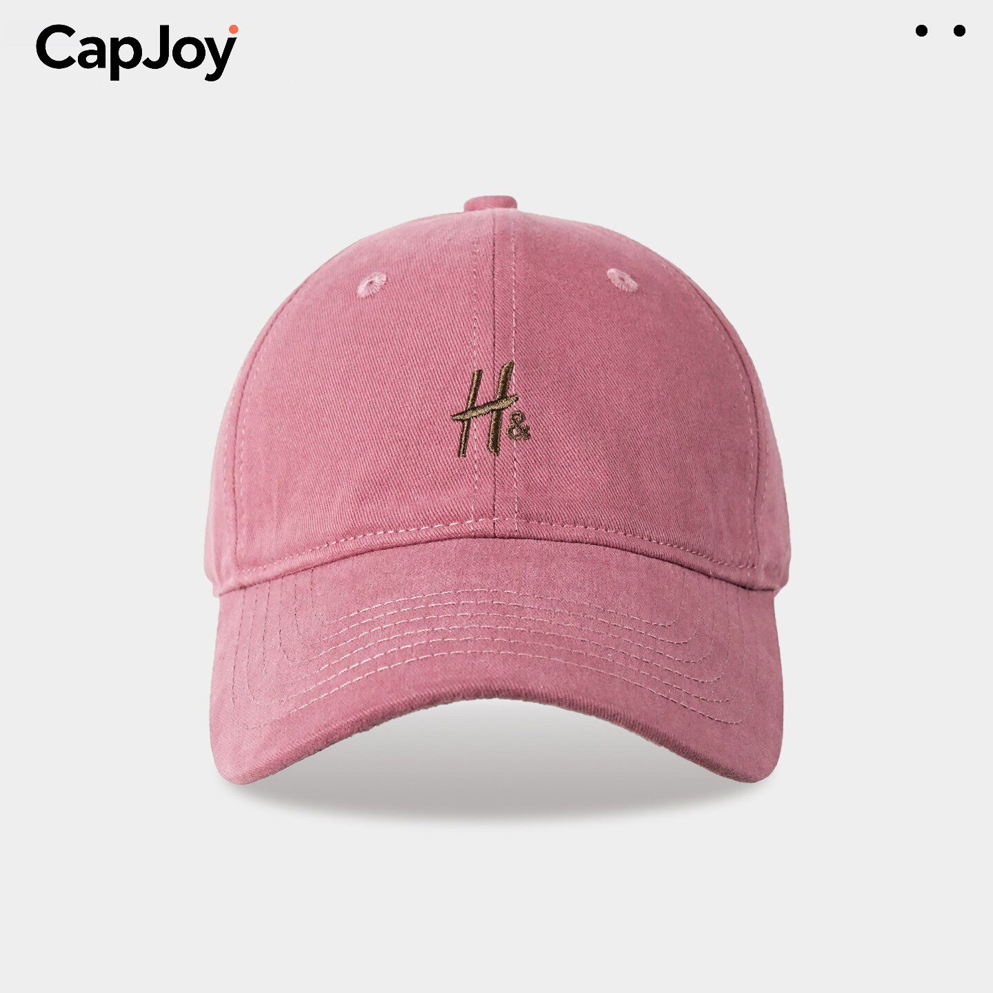 CapJoy粉色刺绣棒球帽女春季宽檐显脸小遮阳鸭舌帽