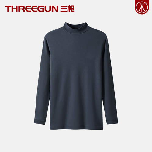 三枪男士全棉保暖秋衣抗静电圆领