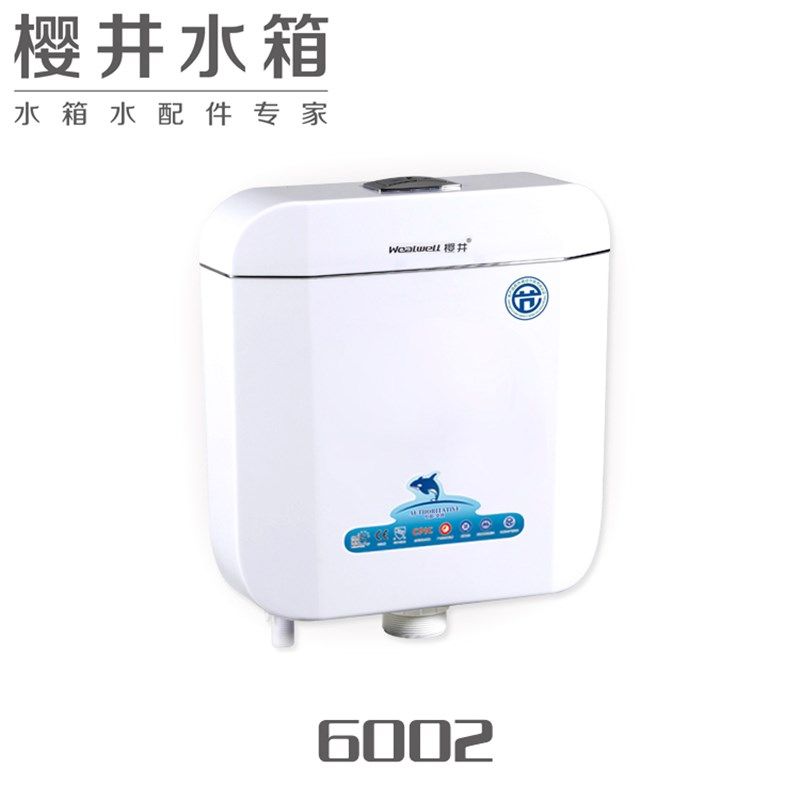 樱井6002挂墙壁挂式水箱厕所卫浴室洗手间蹲便器蹲坑双按式冲水箱