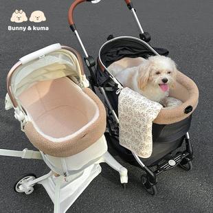 宠物推车秋冬毛绒全包坐筐套保暖一体围挡换洗车篮套推车配件睡垫