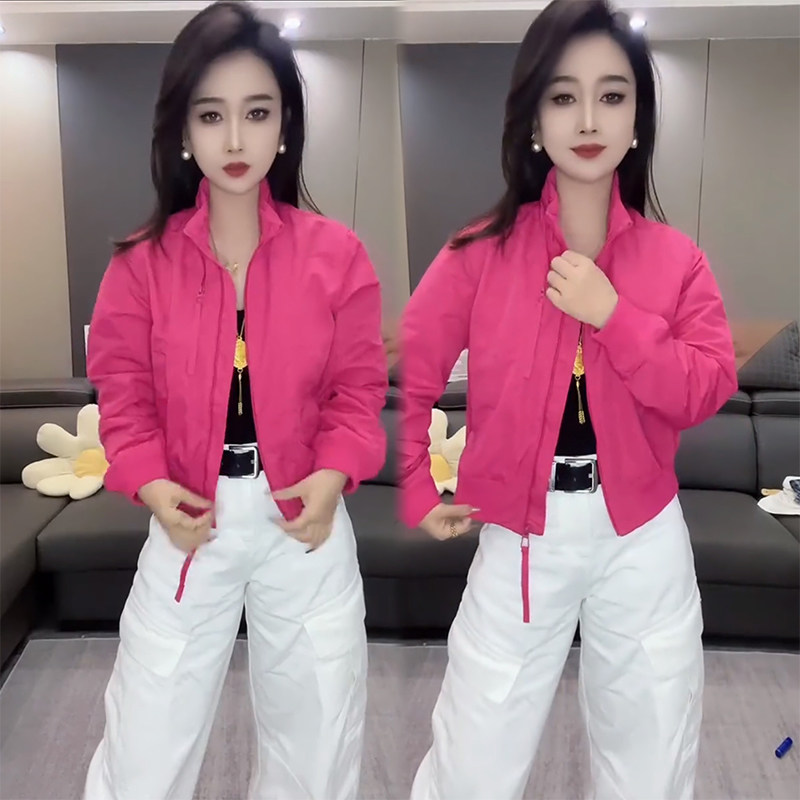 早秋夹克女2026秋季新款小个子短款外套韩版洋气棒球服宽松遮肉潮