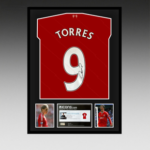 托雷斯 亲笔签名 2021-22利物浦队球衣 icons证书 精装裱