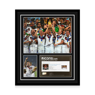 克洛泽 亲笔签名 2014世界杯德国队夺冠庆祝照片 icons证书精装裱