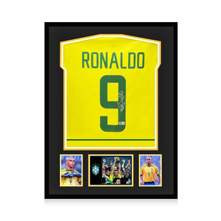 Beckett权威认证 巴西国家队主场球衣 大罗签名球衣 罗纳尔多