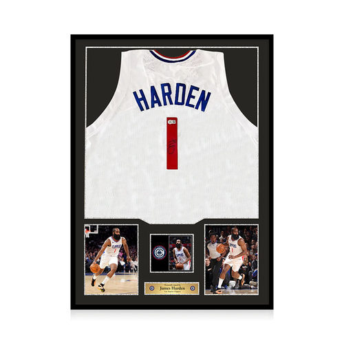 哈登亲签球衣贝克特认证含外框