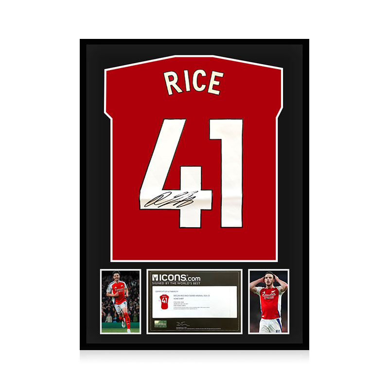 赖斯签名球衣 2024-25赛季阿森纳队球衣 icons证书 精装裱