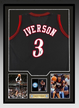 阿伦·艾弗森｜亲笔签名 “答案”黑色职业风格球衣 beckett认证