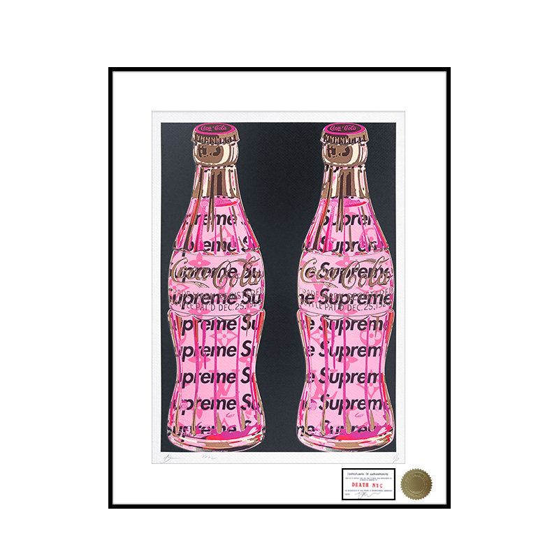 death nyc潮流版画可口可乐瓶 限量亲签家居摆画  时尚现代装饰画