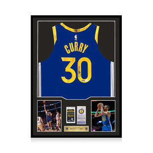 库里 亲笔签名 金州勇士队球员版球衣 USASM JSA双认证 精装裱