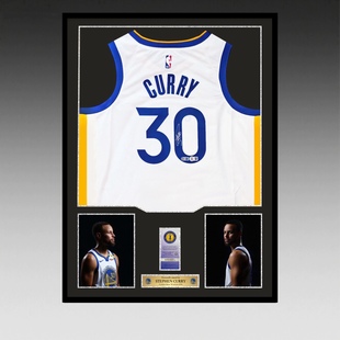 亲笔签名 精装 金州勇士队球衣 Beckett权威认证 裱 USASM 库里