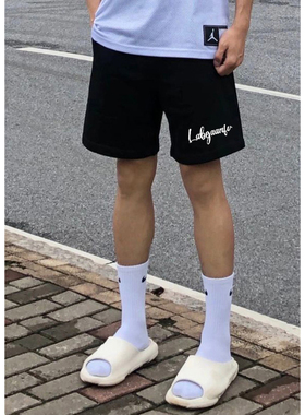 ins潮牌休闲短裤男款夏季美式简约宽松情侣篮球抽绳运动五分裤子