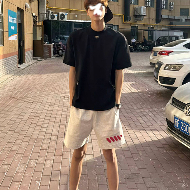 美式高街运动短裤男生夏季新款潮牌痞帅蓝球外穿宽松休闲五分裤衩