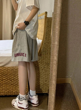 美式灰色短裤男夏季薄款潮牌青年休闲五分裤宽松运动松紧腰大裤衩