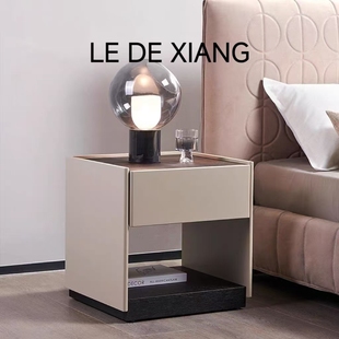 极简烤漆网红床头柜北欧现代简约卧室设计师创意床边柜储物柜 意式