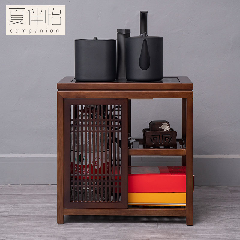 樱桃实木客厅家用茶几烧茶柜餐边柜煮茶一体小户型迷你储物茶水台