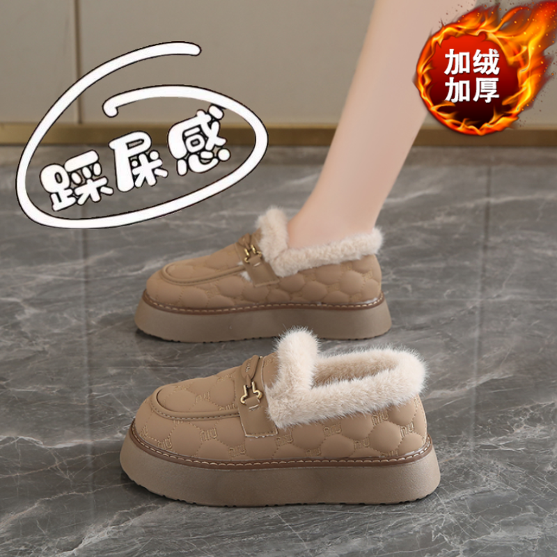 大码41乐福棉鞋女冬季加绒保暖一脚蹬雪地靴软底防滑孕妇豆豆鞋34,女鞋,棉鞋,淘宝优惠券,粉丝福利购,淘宝优惠卷