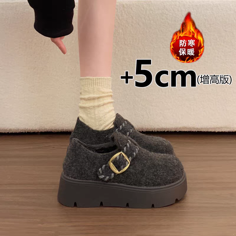 【好物推荐】加绒灰色毛呢勃肯鞋
