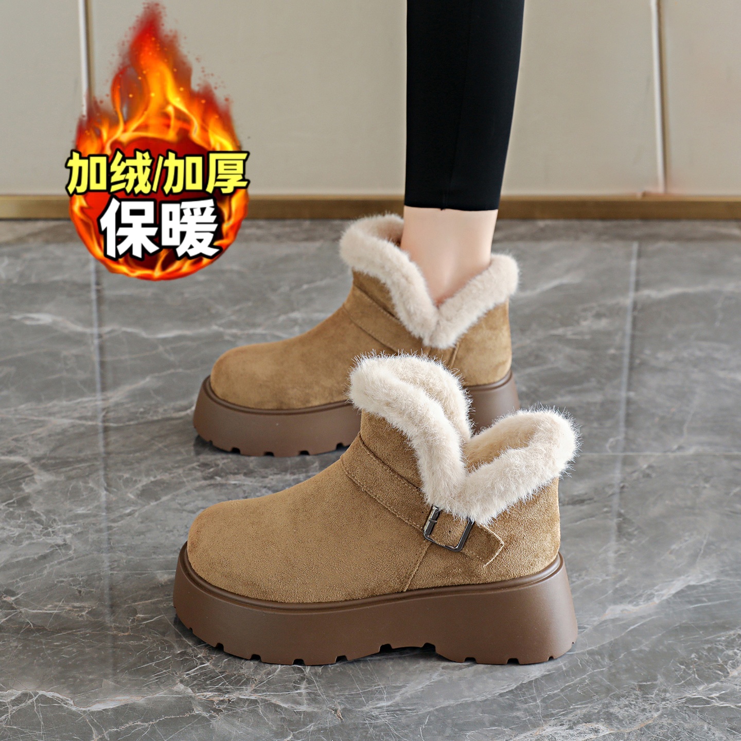 【好物推荐】加绒雪地靴勃肯棉鞋