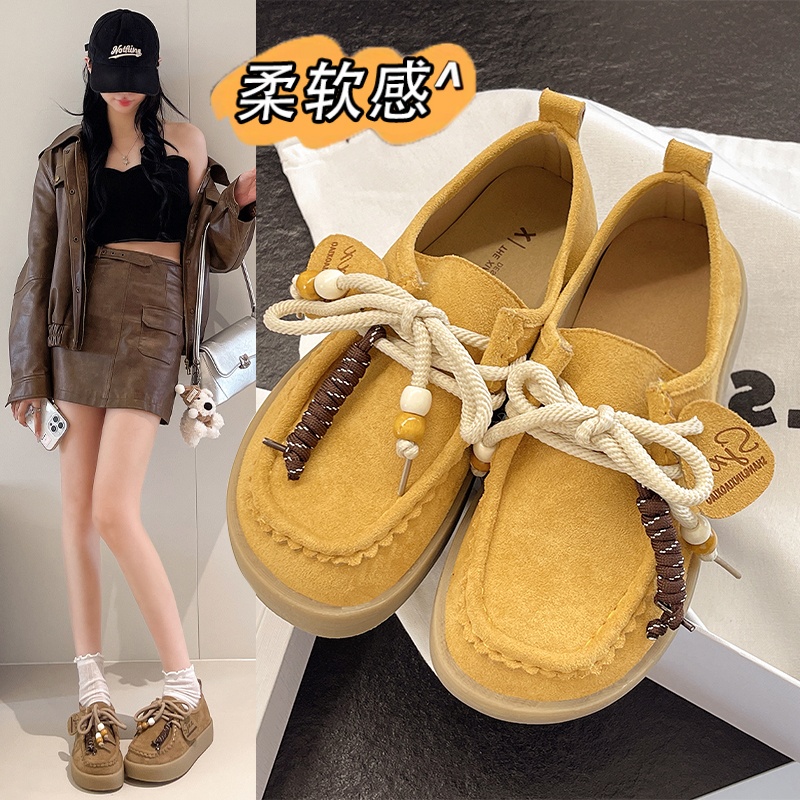 达夫妮厚底乐福勃肯鞋女软底百搭