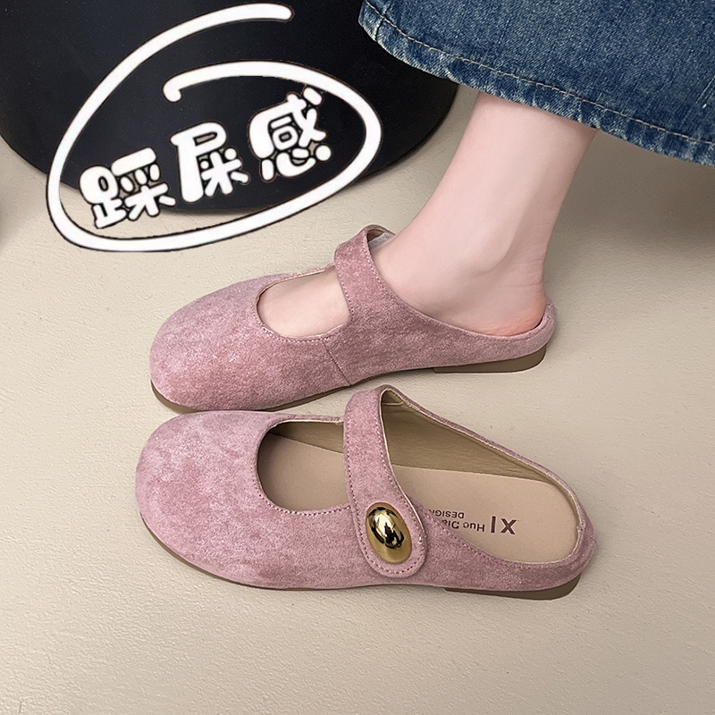 踩屎感玛丽珍勃肯包头半拖鞋34码